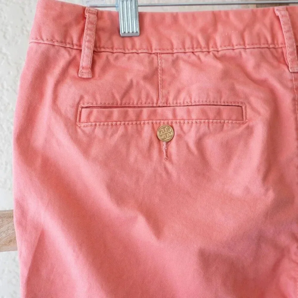 Tory Burch Coral Chino Pants | Size 32 | Cropped Straight Leg